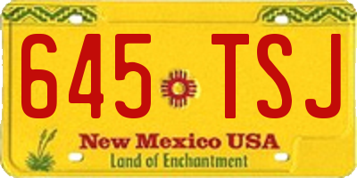 NM license plate 645TSJ