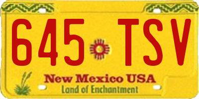 NM license plate 645TSV