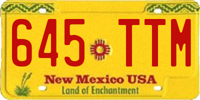 NM license plate 645TTM