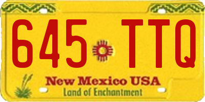 NM license plate 645TTQ