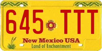 NM license plate 645TTT
