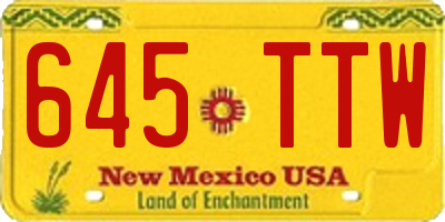 NM license plate 645TTW