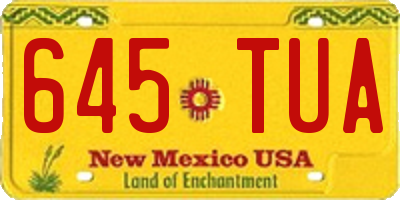 NM license plate 645TUA