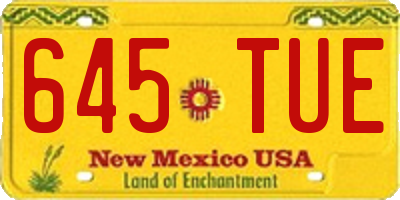 NM license plate 645TUE