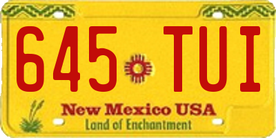 NM license plate 645TUI