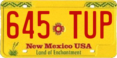 NM license plate 645TUP