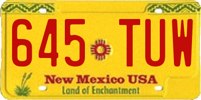 NM license plate 645TUW