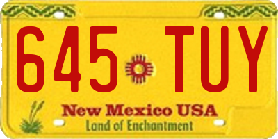 NM license plate 645TUY