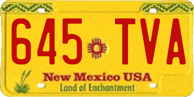 NM license plate 645TVA