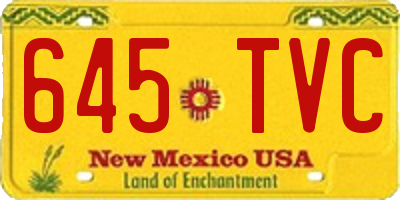 NM license plate 645TVC