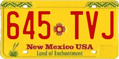 NM license plate 645TVJ
