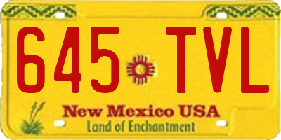 NM license plate 645TVL