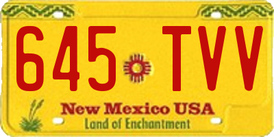 NM license plate 645TVV