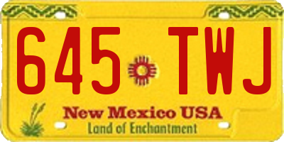 NM license plate 645TWJ