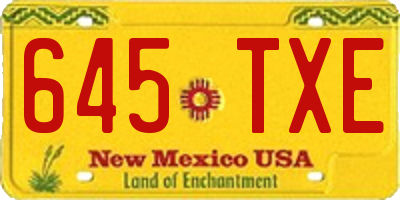 NM license plate 645TXE