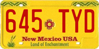 NM license plate 645TYD