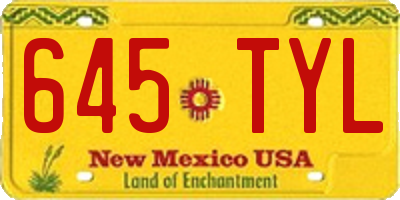 NM license plate 645TYL
