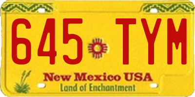 NM license plate 645TYM