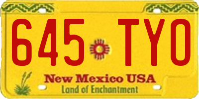 NM license plate 645TYO