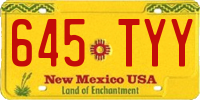 NM license plate 645TYY