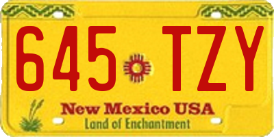 NM license plate 645TZY