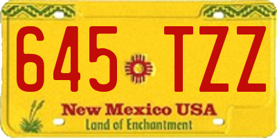 NM license plate 645TZZ