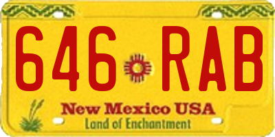 NM license plate 646RAB