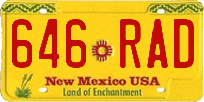 NM license plate 646RAD