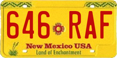 NM license plate 646RAF