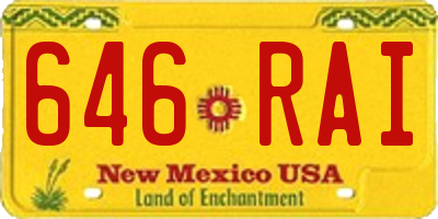 NM license plate 646RAI