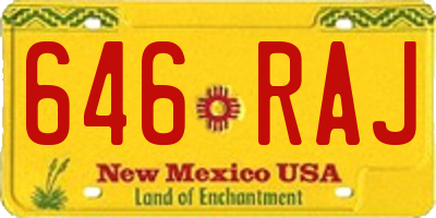 NM license plate 646RAJ