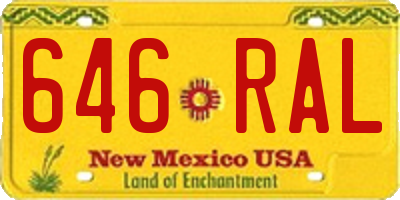 NM license plate 646RAL