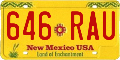 NM license plate 646RAU