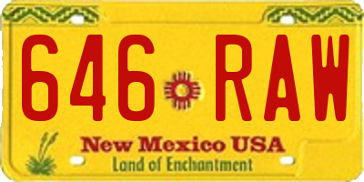NM license plate 646RAW