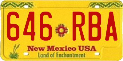 NM license plate 646RBA