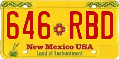 NM license plate 646RBD