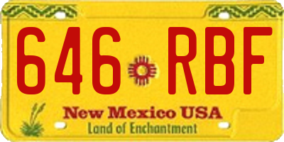 NM license plate 646RBF