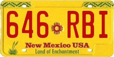 NM license plate 646RBI