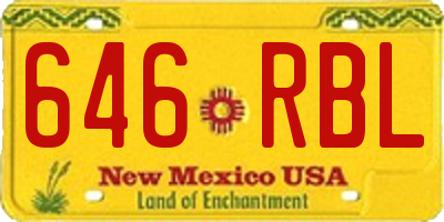 NM license plate 646RBL