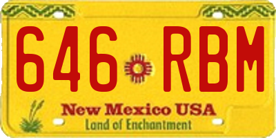 NM license plate 646RBM