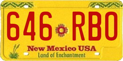 NM license plate 646RBO