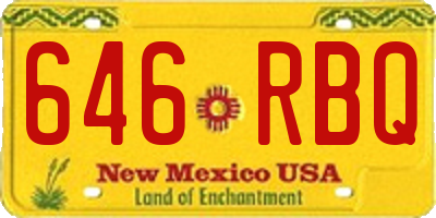 NM license plate 646RBQ