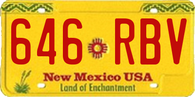 NM license plate 646RBV