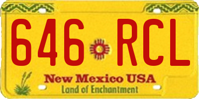 NM license plate 646RCL