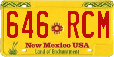 NM license plate 646RCM