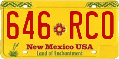 NM license plate 646RCO