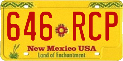 NM license plate 646RCP