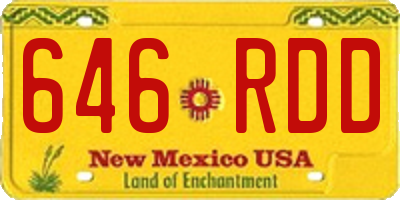NM license plate 646RDD