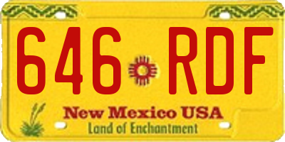 NM license plate 646RDF