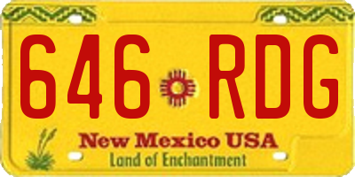 NM license plate 646RDG